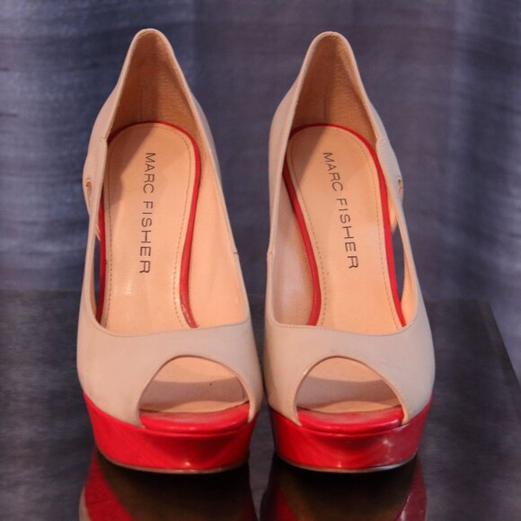 Marc Fisher Platform Peep Toe Heels 8.5 - Picture 1 of 3
